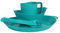 Lifeventure Ellipse Reusable 4-Piece Tableware Set: Knife/Fork/Spoon, Plate, Bowl, Mug For Camping, Travel & Outdoor - Teal