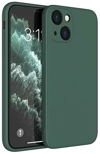 Mixroom - Cover Custodia Case Per iPhone 14 Protezione Copre Fotocamera In Silicone TPU Opaco Con Bordi Piatti Colore Verde Foglia