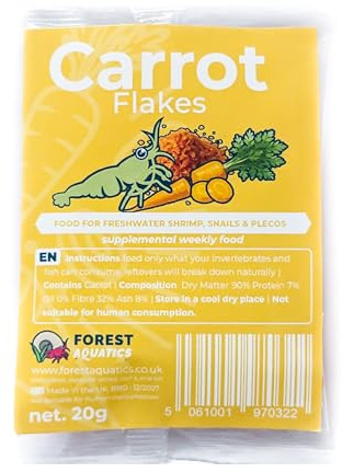 Carrot Food for Shrimp Snails Plecos Nerites Ramshorns (20g)