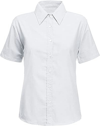 L S U Girls School Shirts White and Blue Colour Blouse in Long & Short Sleeve (UK, Age, 14 Years, Regular, White Short Sleeve)