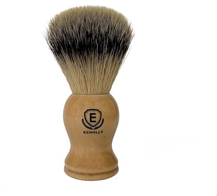 Premium Shaving Brushes For Men by Echolly-NO Shed Bristle Shave Brushes-Wood Handle Legacy Shave Brush-Rich and Fast Lather Shaving Cream Brush (Classic Beech)