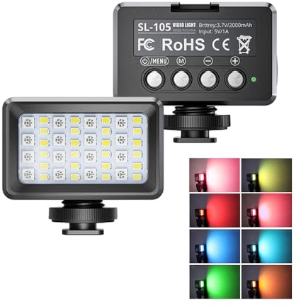 Andoer Unterwasserlicht für Unterwasserlicht, wasserdicht, RGB, LED, Mini-Videolicht, wasserdicht, bis 40 m, für Action-Cam für Unterwasseraufnahmen