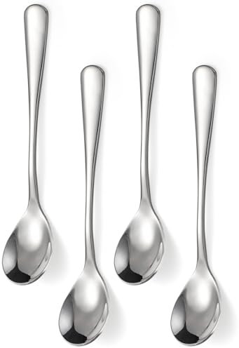 Juego de cucharas de huevo pequeñas de acero inoxidable para desayuno de huevo hervido suave (4)