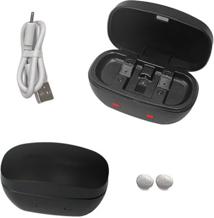 Baterías recargables para audífonos tamaño 675 y funda de cargador de batería, cargador de audífonos de repuesto con 2 paquetes de baterías 675 (cargador + 2 baterías 675)