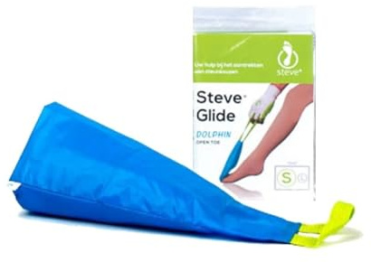 STEVE Glide Dolphin [4-PACK] Anziehhilfe für Stützstrümpfe mit geoffener Zeh - erhältlich in 2 Größen (L für Schuhgröße 36-54) | Sparpaket! (4, L)