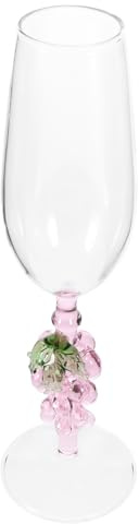 KICHOUSE Gobelet En Verre De Raisin En Forme De Épouser Verres à Vin Faire La Fête Coloré Fantaisie Découle Verres à Porto Éblouissant Simple Cannelé Incassable Tige Transparent Un Verre