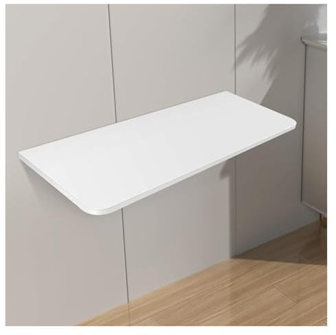 Klappbarer Wandtisch, weiß, 80 x 40 cm, vielseitige klappbare Werkbank für Wäsche, Garage, Zuhause, Büro, Küche, Esszimmer, Bar, platzsparende Lösung