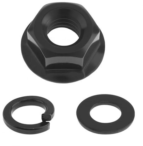 CLAHJQX 50 Sets M6 Hex Nuts & Flat Lock Washers 304 Stainless Steel Black Flange Lock Nuts for Fasteners