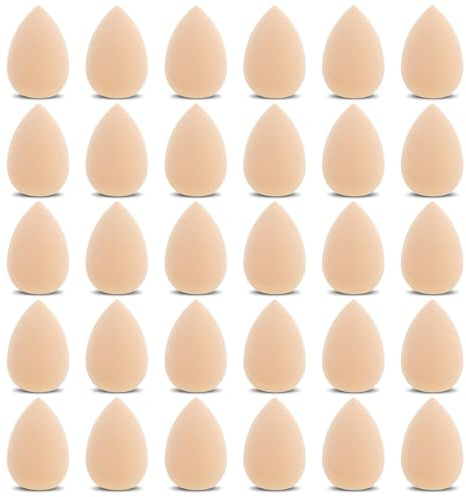Gjinxi Lot de 30 mini éponges de maquillage, petites éponges mélangeuses pour fond de teint, poudre et crème