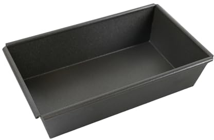 MARCBUSE Teglia da forno rettangolare rivestita in nero antiruggine, 5 cm, adatta al forno, per pizze con crosta spessa, stile Detroiter, teglia rettangolare
