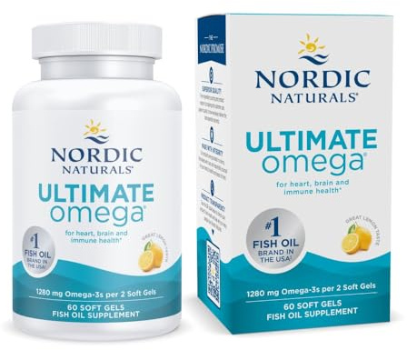 Nordic Naturals Ultimate Omega, 1280mg Omega-3 Fish Oil, Lemon - 60 Count