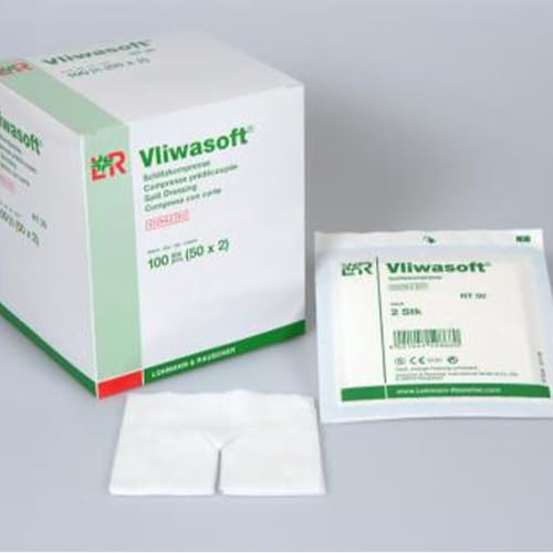 Vliwasoft Schlitzkompressen 10 x 10cm, Steril 4l. 50x2 St.