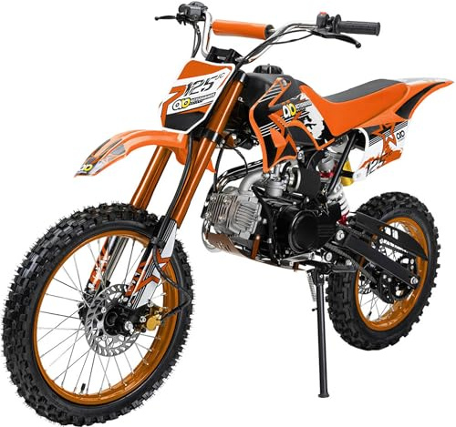 Actionbikes Motors Crossbike JC125 | 4-Takt 125ccm Benzinmotor (Orange) | Bis 𝟖𝟎 km/h | Motorrad | Pocket Bike | Dirt Bike | Motocross | Pocketbike | Motorsport | Dirtbike | Enduro ab 14 Jahren