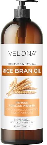 velona Rice Bran Oil 32 Fl Oz | 100% Pure and Natural Carrier Oil | Refined, Expeller Pressed | Cooking, Face, Hair, Body & Skin Care | Use Today - Enjoy Results