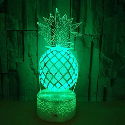 Jinson well 3D ananas Lampe optische Illusion led Nachtlicht, 7 Farbwechsel Touch Switch Tisch Schreibtisch Dekoration Lampen Acryl Flat ABS Base USB Spielzeug
