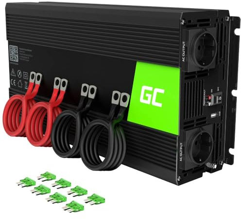 Green Cell 2000W/4000W 12V auf 230V Volt kfz Spannungswandler Wechselrichter Power Solar Inverter DC AC Umwandler Stromwandler Fahrzeuge Wohnwagen Auto Modifizierte Sinus Sine Wave Autoladegerät