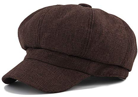 Gisdanchz Schiffermütze Damen Hut Newsboy Cap Damen Bakerboy Mützen Baker Boy Mütze Ballonmütze Baskenmütze Barette Hut Schirmmütze Braun