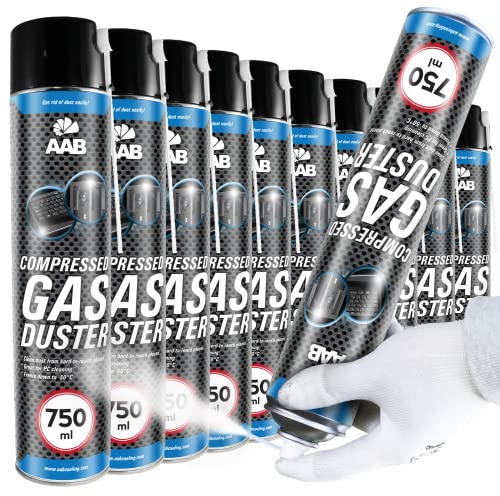 AABCOOLING Kältespray Reiniger 10 x 750ml, Druckluftspray, Icespray für Schnelles Einfrieren, Einfaches Abkühlen von Mechanischen und Elektronik Teilen, Eisspray, Kühlspray, Kühler, -50°C