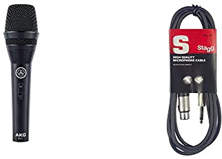 AKG P3s Professional Dynamic Live Vocal Microphone & Stagg SMC6 6 metre standard microphone cable