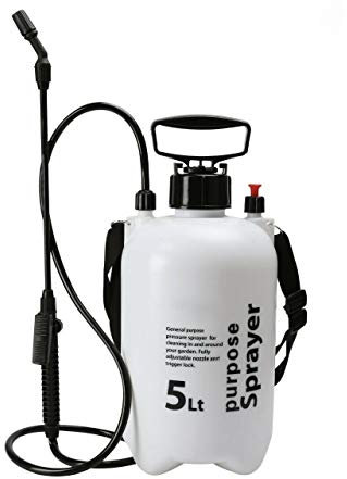 ADEPTNA Premium Garden Pressure Sprayer Bottle – Manual Chemical Weed Killer Container Knapsack with Adjustable Nozzle (5 LITRE)