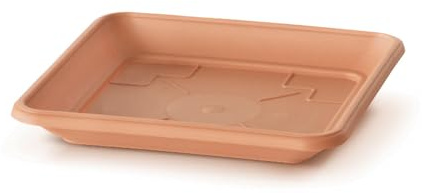 IMJ-Global Sottovaso per vaso Terracotta 17x17 cm Quadrato fioriera per piante Fiori TERRA PKWT17 da interno esterno Quadrato Terracotta in plastica