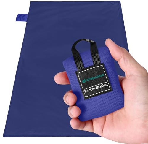 Odoland Tapis de Plage, Couverture de Plage en Nano, Imperméable Leséclaboussures, Tapis de Pique-Nique Anti Sable,70 * 110cm, Portable Léger pour Camping, Picnic, Voyage ect (Bleu Foncé)
