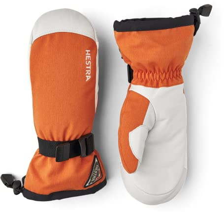 Hestra Unisex Puderhandschuh, winddicht, Leder, Alltags-Winterkleidung, alpiner Ski-Handschuh für Damen und Herren, Ziegelrot, Größe 8