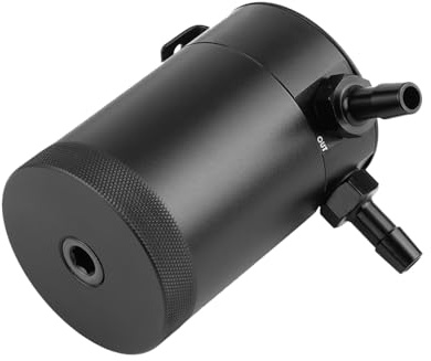 300 ml Decantador Aceite Coche, Depósito de Aceite Universal, Negro | Lata de Captura de Aceite de Motor de Coche de Aluminio de Dos Orificios, Kit de Tanque de Ventilación