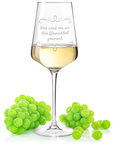 GRAVURZEILE Leonardo Puccini Weinglas mit Gravur - Wunschtext - Personalisiert mit eigenem Text - Persönliches Geschenk zu jedem Anlass - Geschenke für Sie & Ihn - 560 ml - Farbe: Puccini