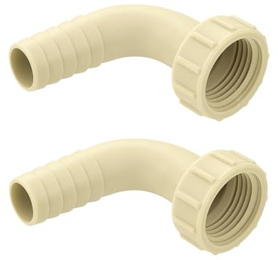 2 Pack Water Softener Drain Elbow Connectors for 3/4 BSP Drain Connections, 90 Degree Elbow Hose Barb Connectors
