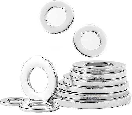 Qrity 20 Pezzi Guarnizioni Piatte, M6 x 12mm Rondelle Piatte In Acciaio Al Carbonio, Rondelle O Ring Argento Per Bulloni e Viti