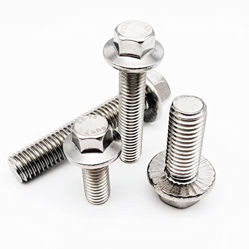 Muttern und Schrauben-Set, 1 Stück Edelstahl 304 M10 M12 A2-70 GB5787 Sechskantkopf mit gezacktem Flansch Kopfschraube Sechskantschraube mit Unterlegscheibe (Länge : 20 mm, Größe : 1 Stück M12) ( Colo