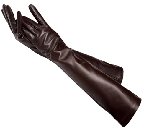 HEAITHpool 50 cm Lange Lederhandschuhe Damen Lederhandschuhe Warme Damen Winterhandschuhe Einfache Damenhandschuhe