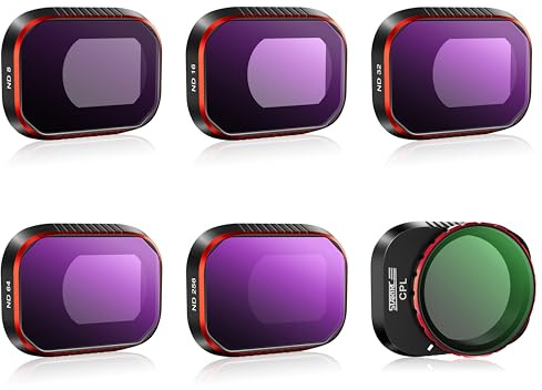 STARTRC Lot de 6 filtres ND pour DJI Mini 4 Pro Accessoires (ND8, ND16, ND32, ND64, ND256, CPL) (Version Aluminium)