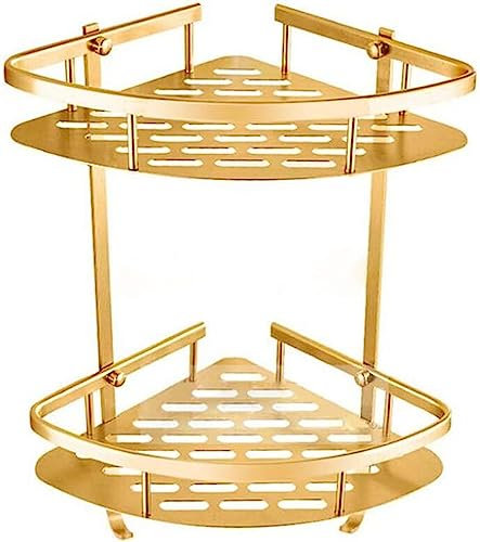 Wall Mounted Shower Shelf Bathroom Gold Shelf Shower Caddy Space Aluminum Wall Mounted Corner Basket Shampoo Storage Etagere Salle De Bain Murale Repisa