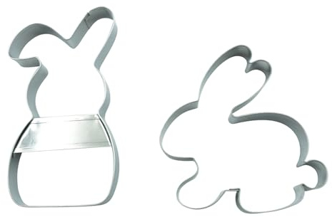 BekkiB 2er-Set Ausstechformen Hasen - Ausstecher für Ostern - Osterhasen-Ausstecher aus Edelstahl sind spülmaschinengeeignet - 8814622