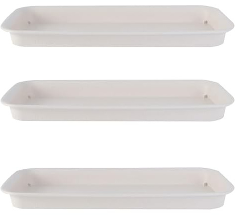 BESPORTBLE 3pcs Plastic Flower Pot Trays, Multi-purpose Drip Trays for Potted Plants Flowerpot Base Garden Supplies for Use, 35.5x14x3 cm