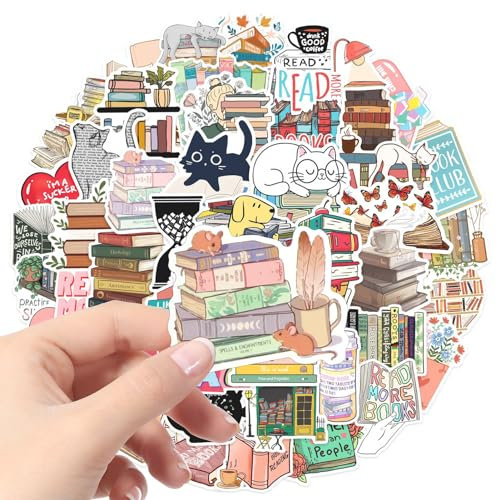 100Pcs Multi-Style Bookish Stickers for Reading, Waterproof Scrapbooking Book Lover Gifts, Booktok Cute Laptop Decoration