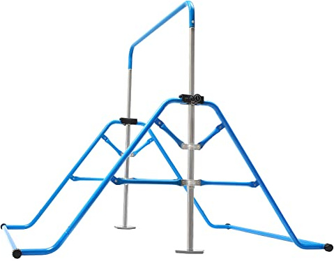PansyWind Gymnastikstange Kinder Höhenverstellbare horizontale Stangen Faltbar Gymnastik trainieren Turnreck Kinder Gymnastics Bars für das Kinderheimtraining(Blau)