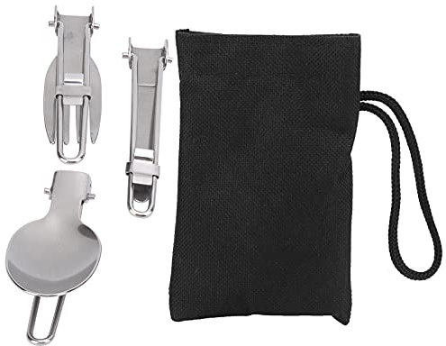 Vaisselle Portable 3 en 1, couteau cuillère fourchette pliable de pique-nique Portable en acier inoxydable fournitures d'extérieur