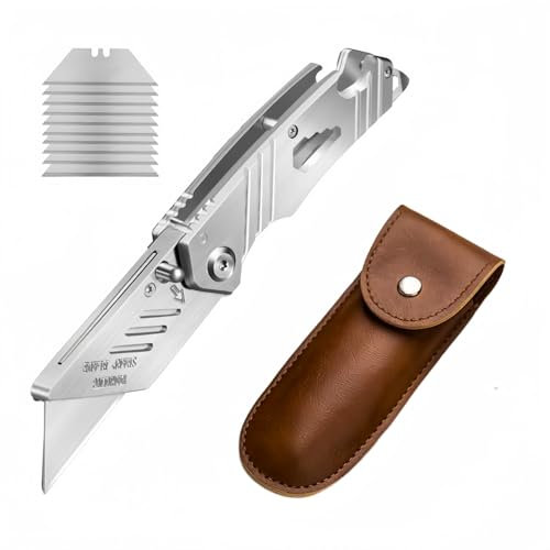 Multitool Utility Pocket Tool Folding Heavy Duty Carpet Cutter with 1 * 10 pc Stainless Steel Replaceable Accessory Cutter for Craft Tradesman Tool,Simple Repair.