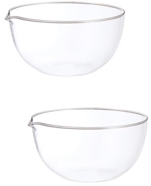 BUGUUYO 2 Pcs Große Bereich Verdampfen Schüssel Glas Verdampfen Gericht Auslauf Wärme-beständig Für Hause