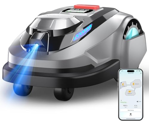 YARDCARE N1600PRO Robot Tagliaerba Senza Filo Perimetrale,Rasaerba robot con RTK+Vision,Fino a 1600 m²,Gestione multi-area, percorso di taglio a U,Evita Ostacoli Automaticamente