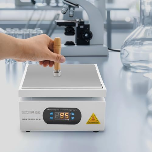 Kozivmo Placa calefactora 700 W, placa LED digital, microordenador, placa calefactora eléctrica 200 x 200 mm, laboratorio, equipo de laboratorio científico, eléctrico