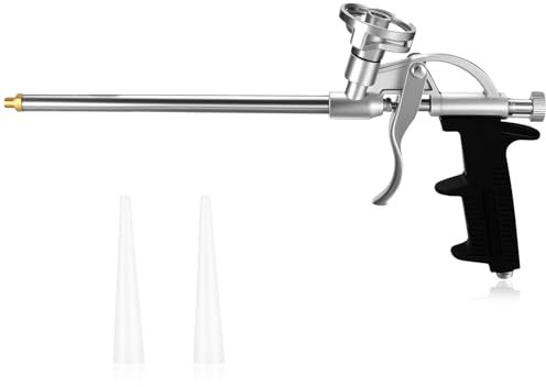Expanding Foam Guns, Professional Foaming Sealant Dispensing Spray Foam Gun, Spray Thermal Insulation Application Applicator for Caulking, Filling, Sealing, Windows DIY Projects, with 2 Nozzles