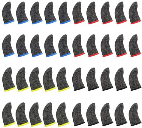 Lot de 40 manchons de jeu pour écran tactile - Protection des doigts - Anti-transpiration - Respirantes - Manchons professionnels pour le pouce pour appareil mobile
