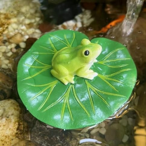 Yarteim Gartenteich Deko Frosch Figur, Frosch Gartendeko Für Draußen Wetterfest, Frösche Teichfiguren Für Außen, Tiere Harz Statue Garten Deko, Froschfigur Gartenstatue Für Miniteich Garten Balkon