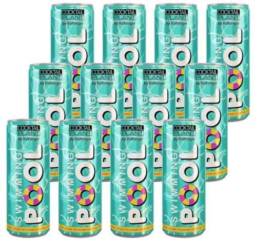 Cocktail Plant Swimming Pool – 12er-Set Ready-to-Drink Cocktail 12 x 0,25L Dosen (10,1% Vol.) (inkl. Pfand/Mehrweg) - [Enthält Sulfite]