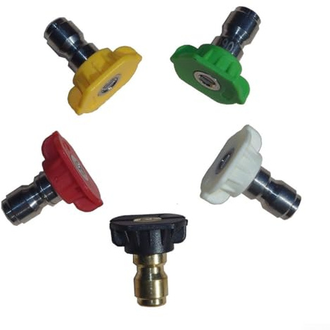 Lot de 5 buses à raccord rapide avec embouts 0, 15, 25, 40 degrés pour un nettoyage efficace de la voiture