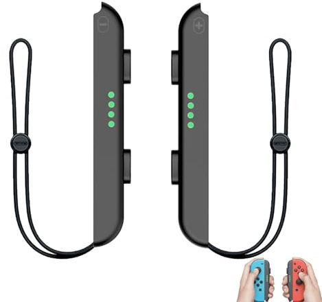 Menibeuty 1 Paar Joy Con Halterung, Strap Controller mit Joystick Cap und Verstellbarem Armband Zubehör für N1ntendo Sw1tch, Schwarze Tragbares Gamepad Handschlaufe für Sw1tch-Spiel